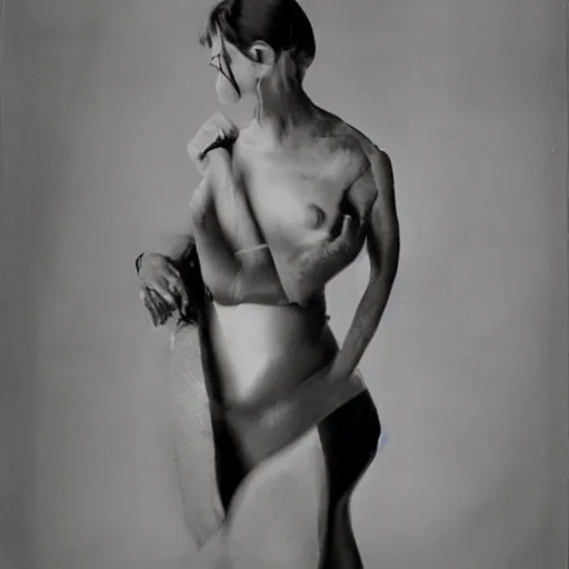 Prompt: half - length portrait of girl, fine art portrait photography by richard avedon