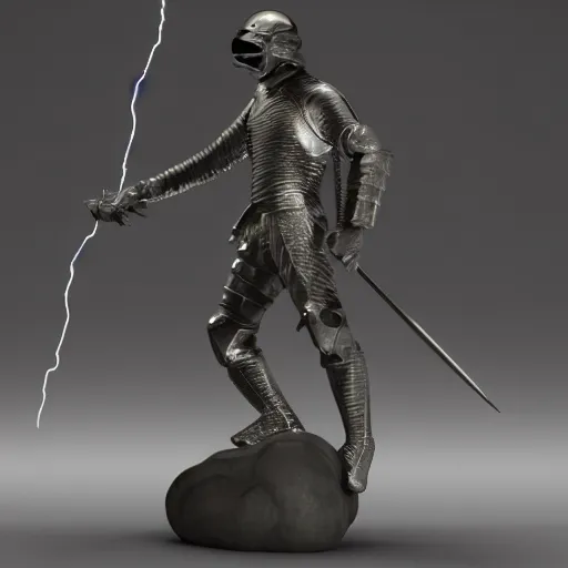 Image similar to 3 d render melted knight, sculpture, chrometype, liquid metal, neotribal, raytraced, volumetric lightning, 8 k by wlop, innate studio h - 1 0 0 0 w - 1 0 0 0