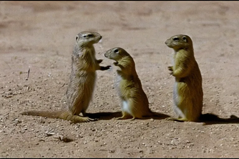 Image similar to footage of a prairie dog soldier fighting in world war