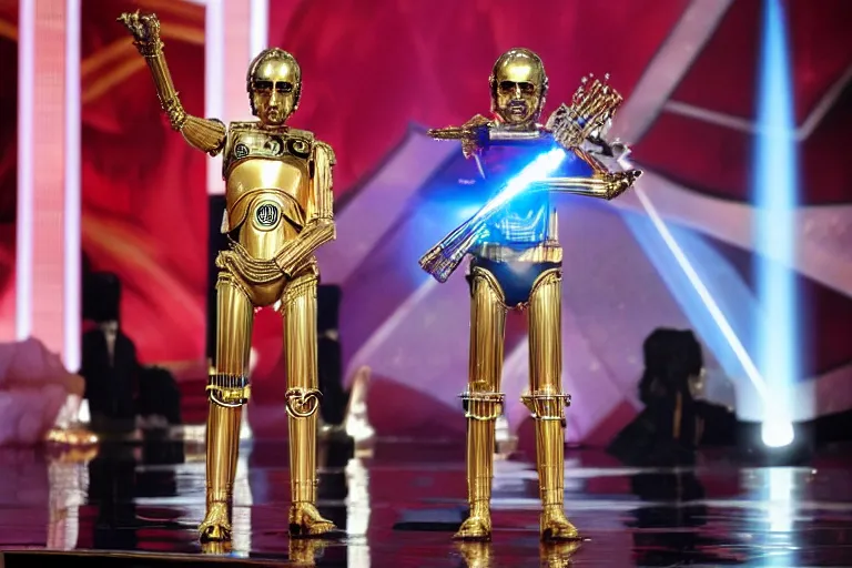 Image similar to c - 3 po wins miss america