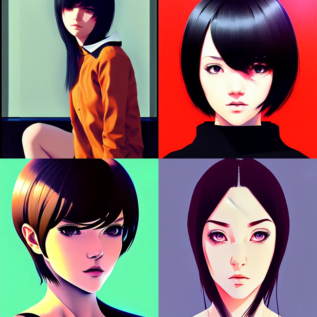 Image similar to A portrait by Ilya Kuvshinov