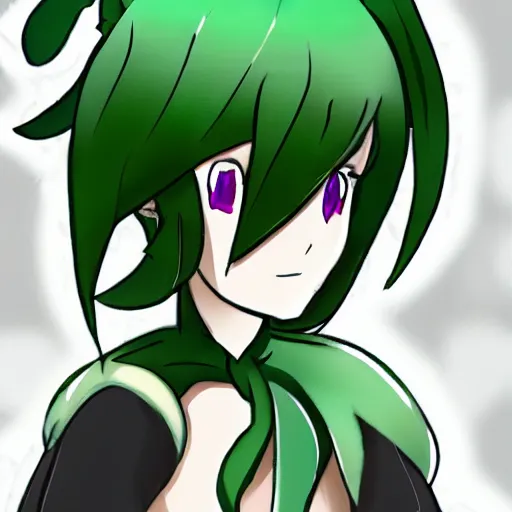 Prompt: a human cosplaying as a female gardevoir anime