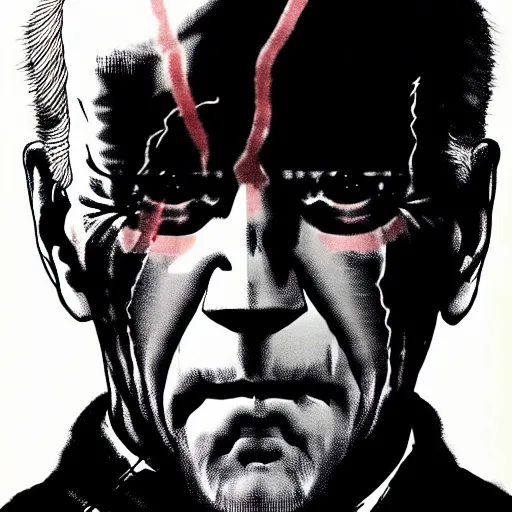 Image similar to Joe Biden looking sinister, by Tsutomu Nihei, highly detailed