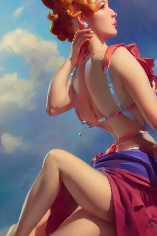 Prompt: a gacha live character in the style of gil elvgren, vivid colors, high details, cinematic, 8k resolution, beautiful detailed, photorealistic, digital painting, artstation, concept art, smooth, sharp focus, illustration, fantasy background, artstation trending, octane render, unreal engine