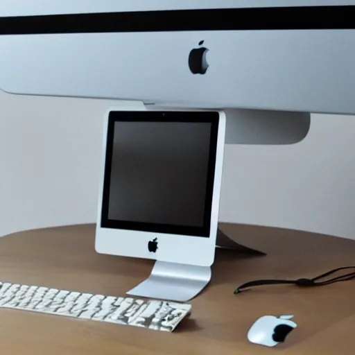 Prompt: an Apple imac computer shaped like a Möbius strip