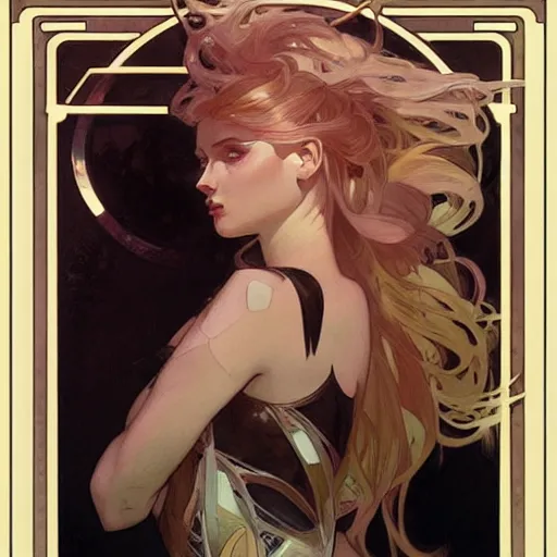 Image similar to portrait of lux from league of legends, art by alphonse mucha and greg rutkowski