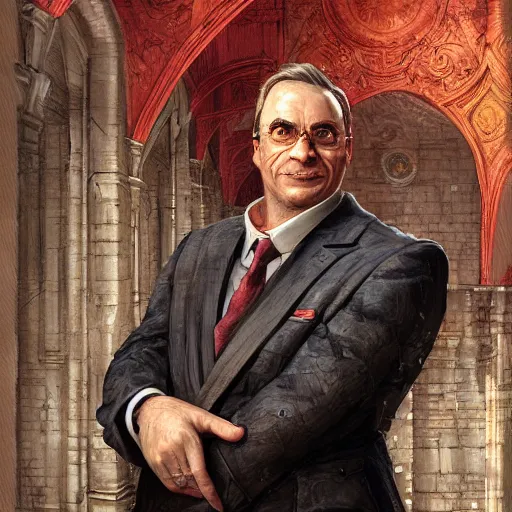 Prompt: detailed portrait of xavier of bourbon parma by marc simonetti