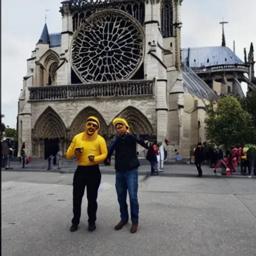 Image similar to “minions laughing after burning down the Notre dame”