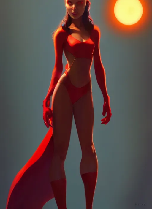 Image similar to scarlet witch, goro fujita, naturel, hyper detailed, digital art, trending in artstation, cinematic lighting, studio quality, smooth render, unreal engine 5 rendered, octane rendered, art style by klimt and nixeu and ian sprigger and wlop and krenz cushart.