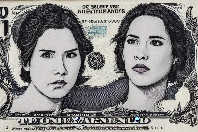 Image similar to reylo kissing currency design