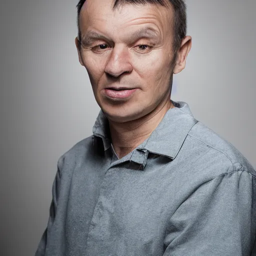 Image similar to an average polish person, portrait, studio photography