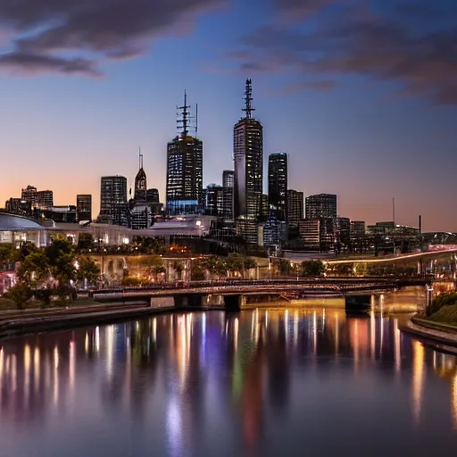 Prompt: melbourne, cinematic matte painting