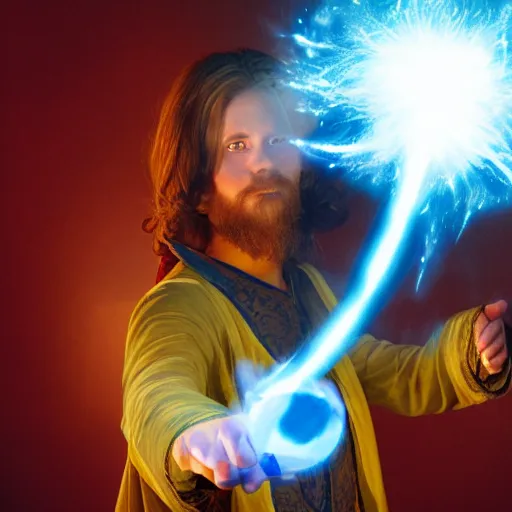 Image similar to wizard throwing an orb of fire