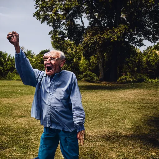 Image similar to elderly man screaming at a turtle, canon eos r 3, f / 1. 4, iso 2 0 0, 1 / 1 6 0 s, 8 k, raw, unedited, symmetrical balance, wide angle