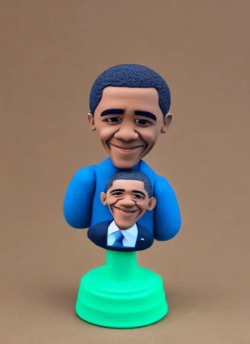 Prompt: barack obama as a cute cartoon character, 3 d clay figure, kawaii