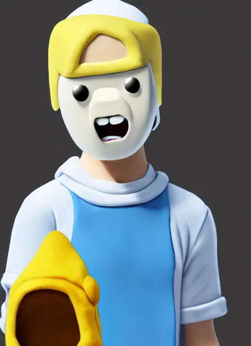 Image similar to adventure time finn the human, realistic, photorealistic, cgi, 3 d render, highly detailed