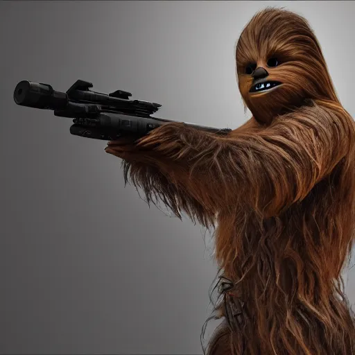 Prompt: Chewbacca in Call of Duty, highly detailed, high quality, HD, 4k, 8k, Canon 300mm, professional photographer, 40mp, lifelike, top-rated, award winning, realistic, sharp, no blur, edited, corrected, trending