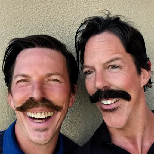 Prompt: high quality front face picture of Roy Kent and Ted Lasso