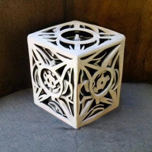 Image similar to intricate art nouveau sculpture companion - cube!!!!!!!!!!!!!!!!! companion - cube!!!!!!!!!!!!!!!!!