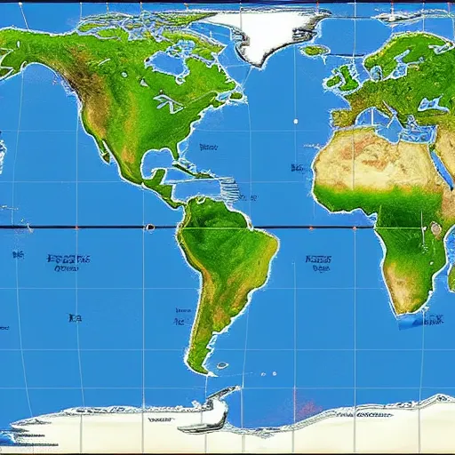 Image similar to the best map projection of earth possible, realistic, photorealistic, 8 k