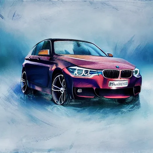 Image similar to bmw by elena vizerskaya and ivan aivazovsky, perfectly detailed, artstation, sharp focus, highly detailed, studio photography, impresion de giclee arte abstracto, award winning