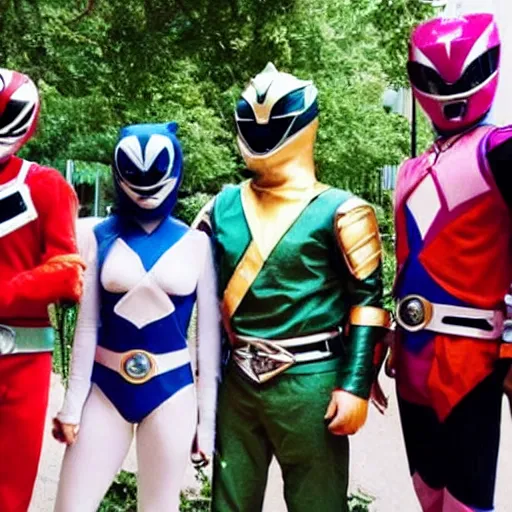 Image similar to homeless power rangers, candid photo