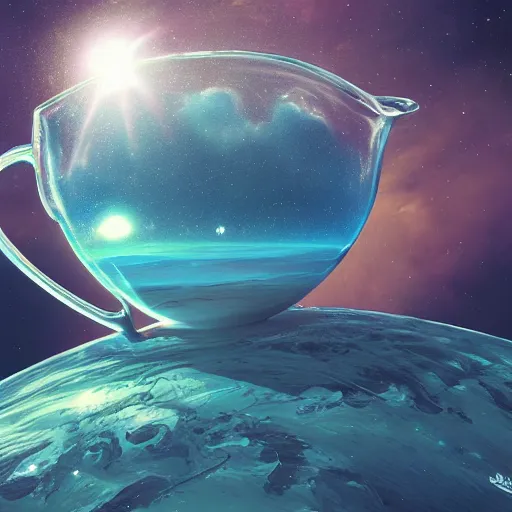 Image similar to the universe in a cup , digital art , hyperdetailed , artstation , cgsociety , matt painting , concept art