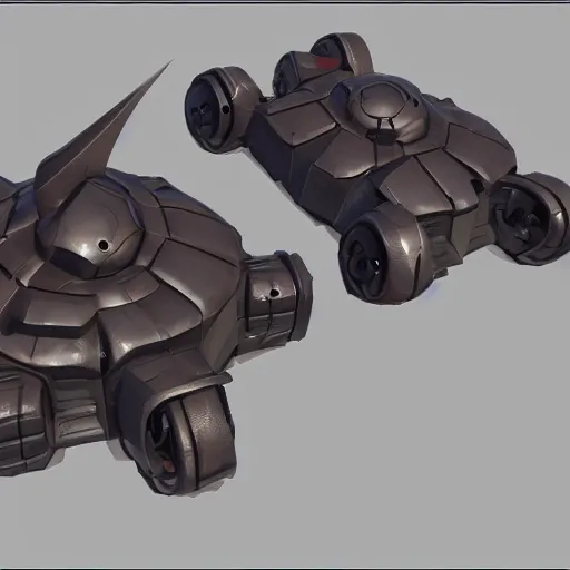 Image similar to hard surface, robotic platform, based on realistic low poly convex shape, 6 claws, symmetric, unreal engine