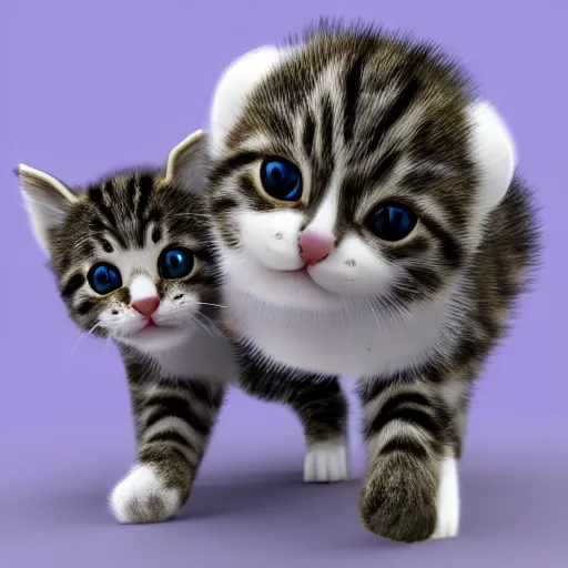 Image similar to 3 d model of a kitten