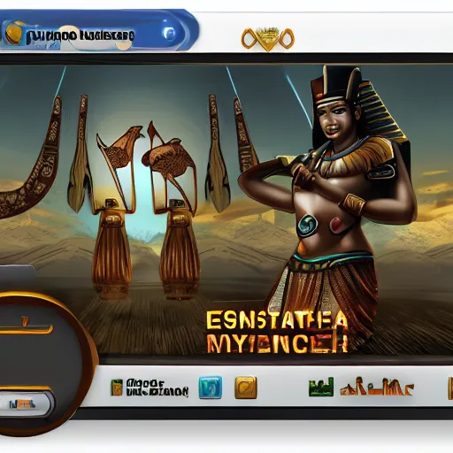 Image similar to video game user interface, egyptian theme