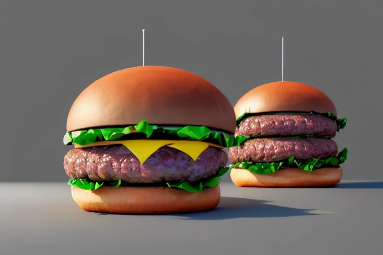 Image similar to huge diamond burger, ray tracing, rtx, sunlight, many details, octane render, high quality, 8 k