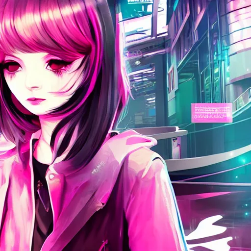 Prompt: Frequency indie album cover, luxury advertisement, white and magenta colors. highly detailed post-cyberpunk sci-fi close-up schoolgirl in asian city in style of cytus and deemo, mysterious vibes, by Ilya Kuvshinov, by Greg Tocchini, nier:automata, set in half-life 2, beautiful with eerie vibes, very inspirational, very stylish, with gradients, surrealistic, postapocalyptic vibes, depth of filed, mist, rich cinematic atmosphere, perfect digital art, mystical journey in strange world, beautiful dramatic dark moody tones and studio lighting, shadows, bastion game, arthouse