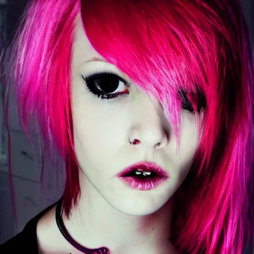 scene girls with pink hair