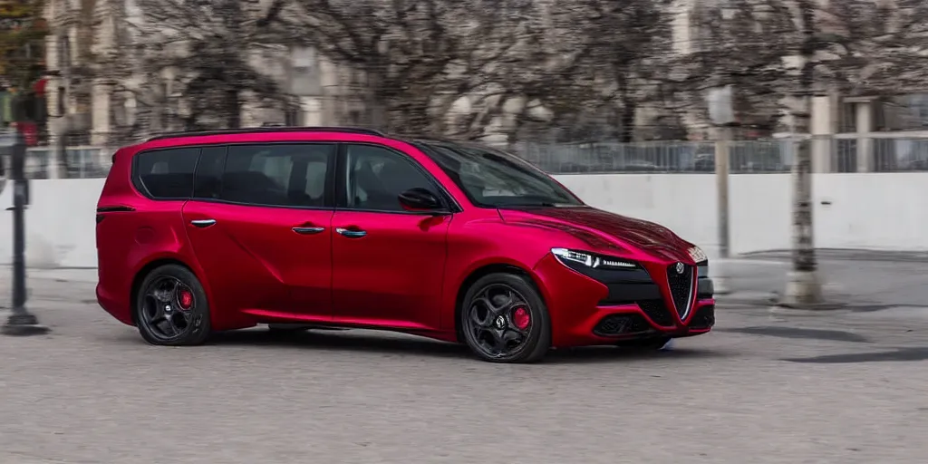 Image similar to 2022 Alfa Romeo Minivan, red