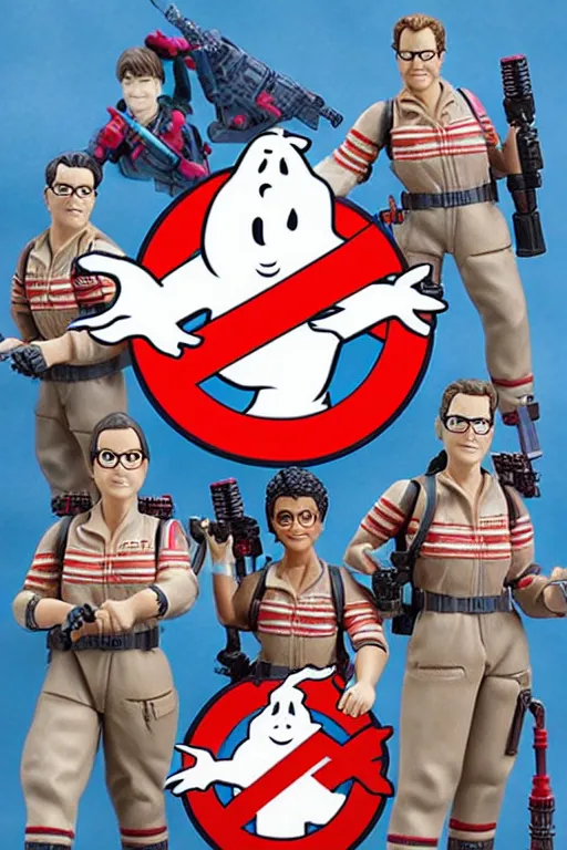 Prompt: ghostbusters action figures individual product shot by hasbro, mattel