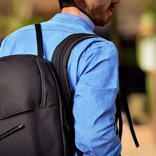 Image similar to a backpack with human features