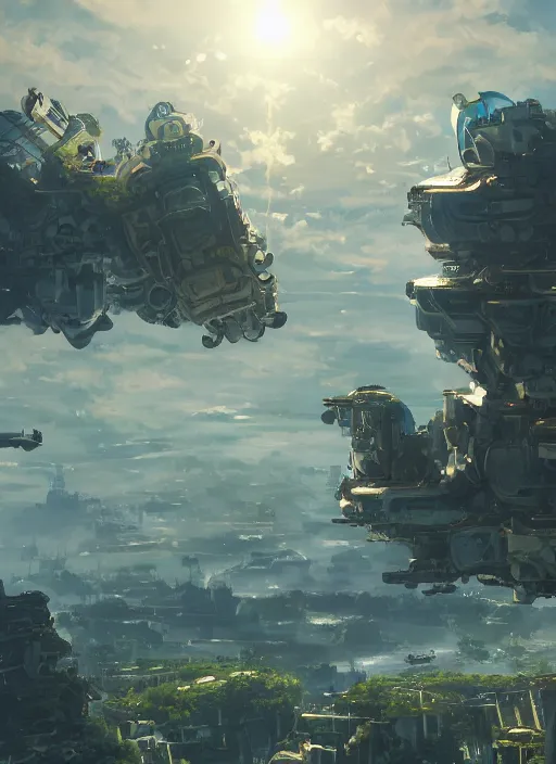 Prompt: glass in the sky, beautiful landscape, highly detailed, machine planet, buildings, anime girl, alien utopia, metallic surface, diamond trees, advanced technology, nier automata, cinematic lighting, sharp focus, artstation, intricate, masterpiece, art by maria panfilova and dylan kowalski and huifeng huang
