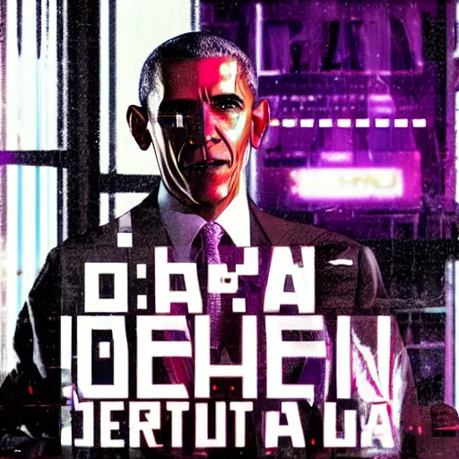 Image similar to cyberpunk Obama