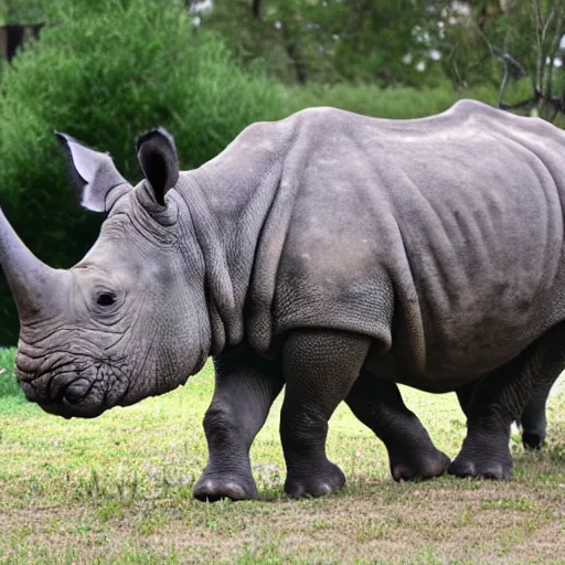 Prompt: wide rhinoceros