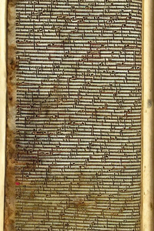 Image similar to a latin manuscript, with detailed, legible lettering