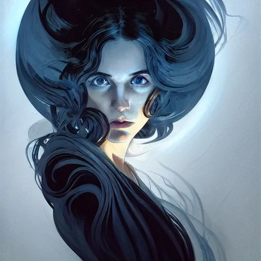 Prompt: Despair is a hue created with swirls of black gouache, hopeless grey, and a daub of cold blue, intricate, highly detailed, digital painting, artstation, concept art, smooth, sharp focus, illustration, Unreal Engine 5, 8K, art by artgerm and greg rutkowski and alphonse mucha
