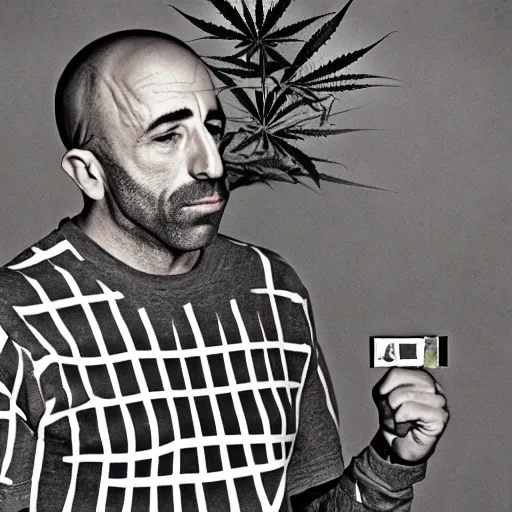 Image similar to joe rogan photography of lord and savior jesus christ, serious weed smoking.