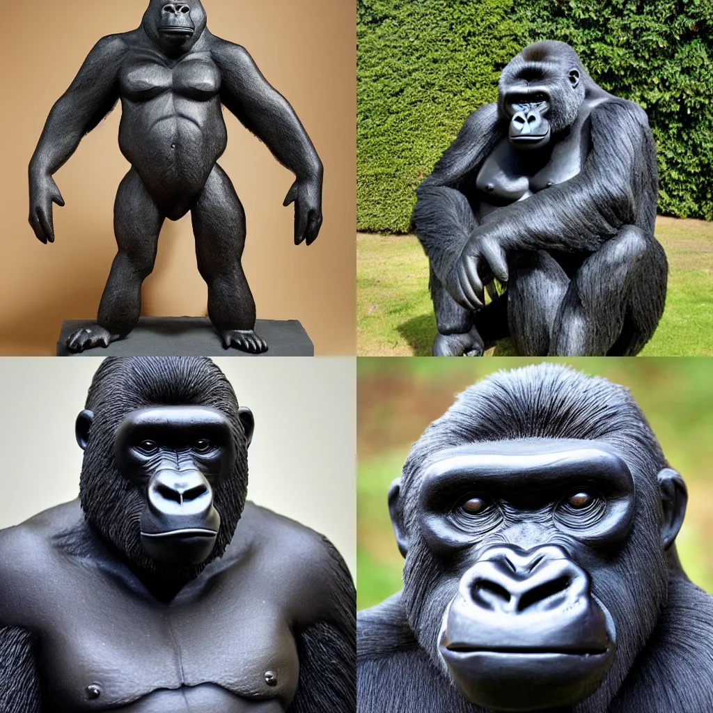 Prompt: a sculpture of a gorilla