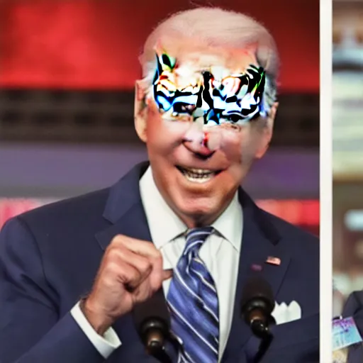 Image similar to joe biden lost in the fae realm, stumbles upon a taco bell, live mas