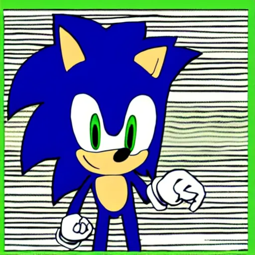 digital art of sonic the hedgehog, deviantart,, Stable Diffusion