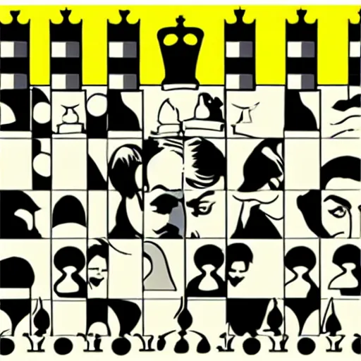 Image similar to chess, by roy lichtenstein, pop art,