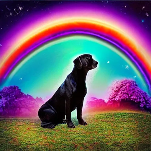 Image similar to rainbow cosmic dog