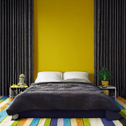 Prompt: dreamcore, unlimited room with yellow wall papers, carpet, no escape