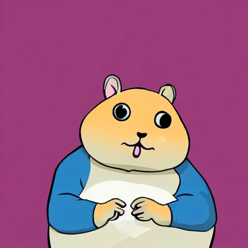 Image similar to fat anthropomorphic hamster furry, cartoon