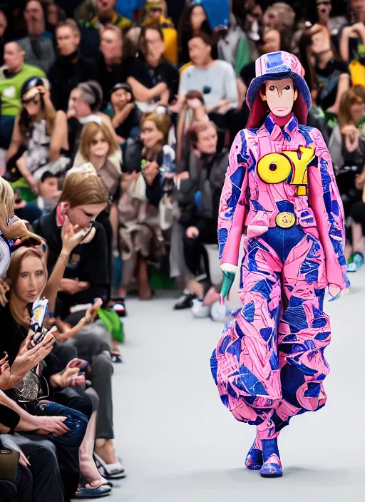 Image similar to hyperrealistic and heavy detailed balenciaga runway show of toy story, leica sl 2 5 0 mm, vivid color, high quality, high textured, real life